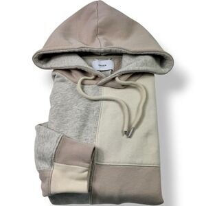 Ovadia New‎ York Gray Tan Colorblock R19 Hooded Sweatshirt Cotton Men's Size XL
